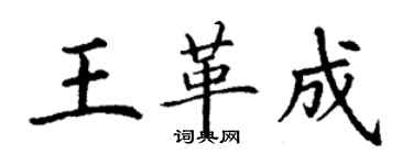 丁謙王革成楷書個性簽名怎么寫