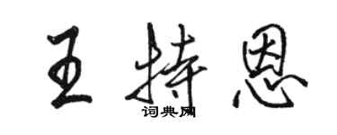 駱恆光王特恩行書個性簽名怎么寫