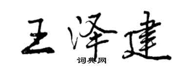 曾慶福王澤建行書個性簽名怎么寫