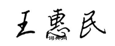 王正良王惠民行書個性簽名怎么寫