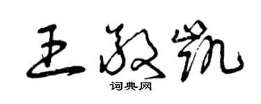 曾慶福王敬凱草書個性簽名怎么寫