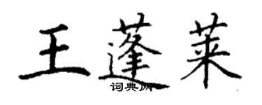 丁謙王蓬萊楷書個性簽名怎么寫