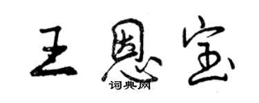 曾慶福王恩寶行書個性簽名怎么寫