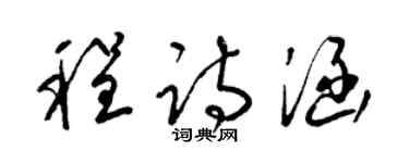 梁錦英程詩涵草書個性簽名怎么寫