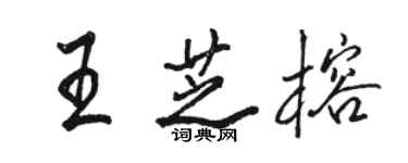 駱恆光王芝榕行書個性簽名怎么寫