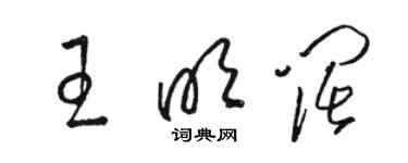 駱恆光王明闊草書個性簽名怎么寫