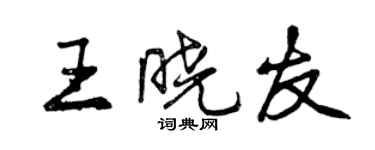 曾慶福王曉友行書個性簽名怎么寫