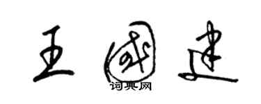 梁錦英王國建草書個性簽名怎么寫