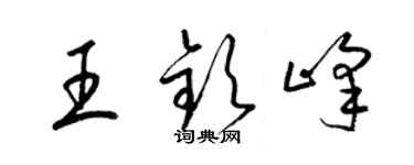 梁錦英王欽峰草書個性簽名怎么寫