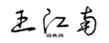 曾慶福王江南草書個性簽名怎么寫