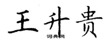 丁謙王升貴楷書個性簽名怎么寫