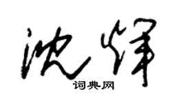 朱錫榮沈輝草書個性簽名怎么寫