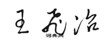駱恆光王飛冶草書個性簽名怎么寫