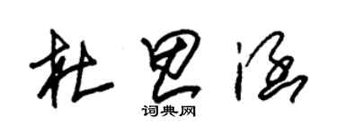 朱錫榮杜思涵草書個性簽名怎么寫