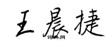 王正良王晨捷行書個性簽名怎么寫