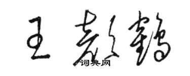 駱恆光王顏鶴草書個性簽名怎么寫