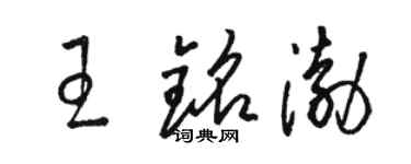 駱恆光王銘渤草書個性簽名怎么寫