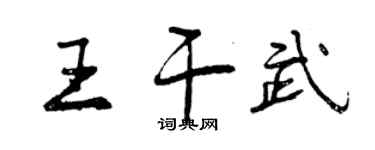 曾慶福王乾武行書個性簽名怎么寫