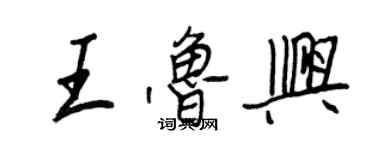 王正良王魯興行書個性簽名怎么寫