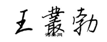 王正良王叢勃行書個性簽名怎么寫