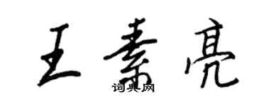 王正良王素亮行書個性簽名怎么寫