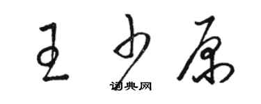 駱恆光王少原草書個性簽名怎么寫