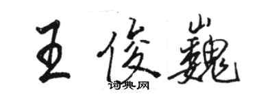 駱恆光王俊巍行書個性簽名怎么寫