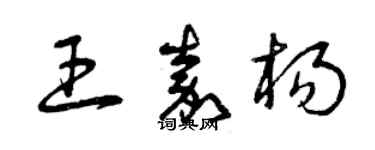 曾慶福王嘉楊草書個性簽名怎么寫