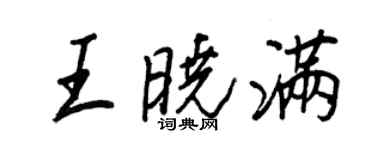 王正良王曉滿行書個性簽名怎么寫