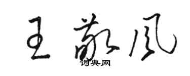 駱恆光王敬風草書個性簽名怎么寫