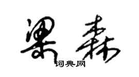 朱錫榮梁森草書個性簽名怎么寫