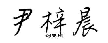 王正良尹梓晨行書個性簽名怎么寫