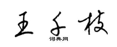 梁錦英王千枝草書個性簽名怎么寫