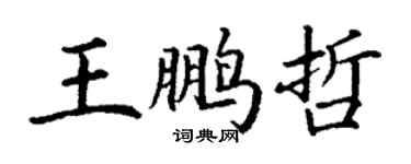 丁謙王鵬哲楷書個性簽名怎么寫