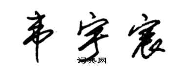 朱錫榮韋宇宸草書個性簽名怎么寫