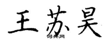 丁謙王蘇昊楷書個性簽名怎么寫