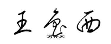 梁錦英王魯西草書個性簽名怎么寫