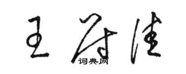 駱恆光王尉佳草書個性簽名怎么寫