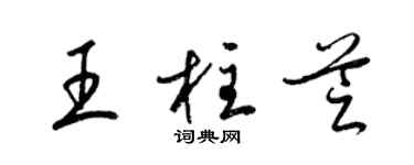 梁錦英王柱芝草書個性簽名怎么寫