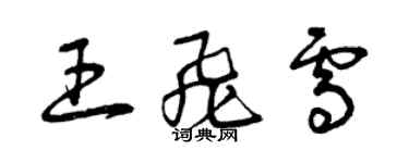 曾慶福王飛雪草書個性簽名怎么寫