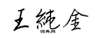 王正良王純金行書個性簽名怎么寫
