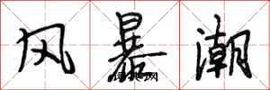 段相林風暴潮行書怎么寫