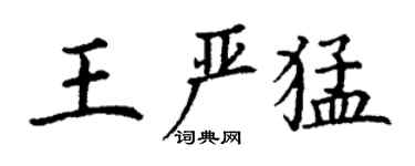 丁謙王嚴猛楷書個性簽名怎么寫
