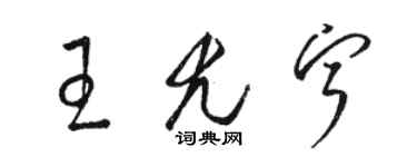 駱恆光王尤寧草書個性簽名怎么寫