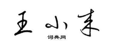 梁錦英王小來草書個性簽名怎么寫