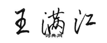 駱恆光王滿江行書個性簽名怎么寫