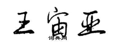 曾慶福王宙亞行書個性簽名怎么寫