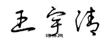 曾慶福王宇清草書個性簽名怎么寫