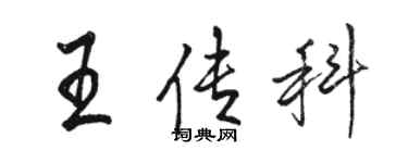 駱恆光王傳科行書個性簽名怎么寫