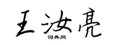 王正良王汝亮行書個性簽名怎么寫